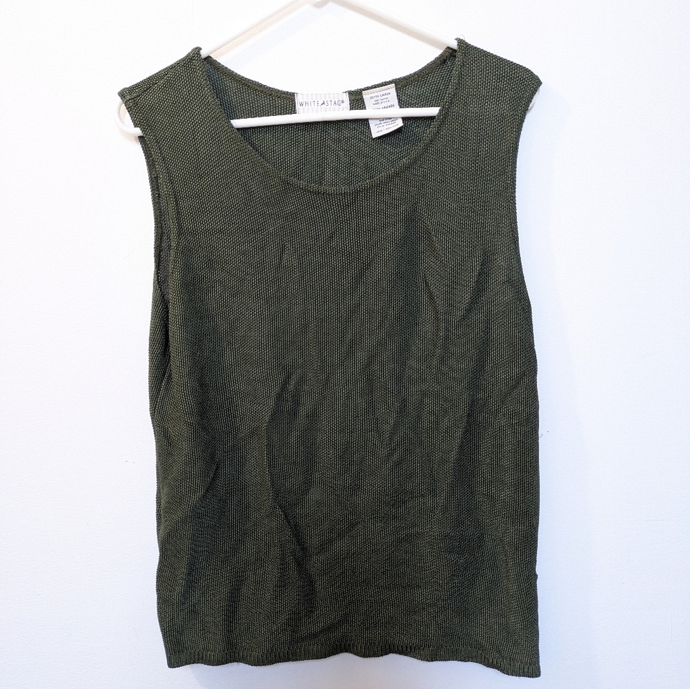 White Stag Green Woven Tank Top, Women's Large 12/14 - Picture 1 of 7
